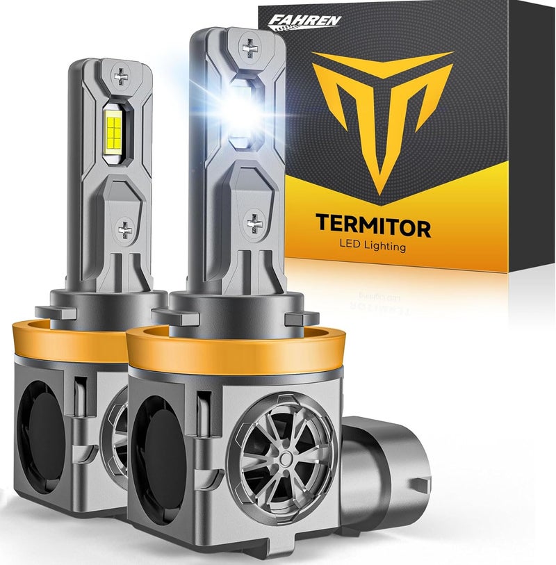 Termitor Latest H11/H9 LED Bulbs, 45,000LM 900% Super Brighter, 6500K Cool White, 1:1 Mini Halogen Size H11 Driving Lights with Cooling Fan, Plug and Play, Pack of 2 - Image 1